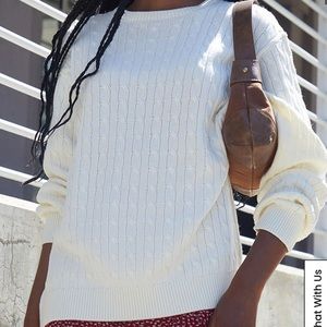 White Cable Knit Brianna Sweater